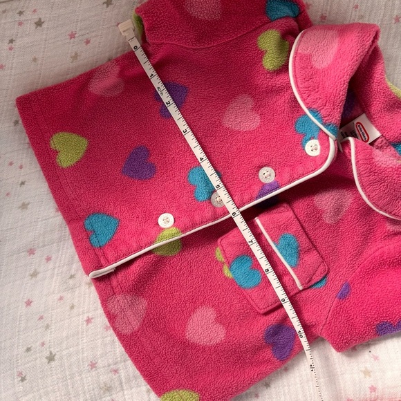 ⭒ 3-6M Little Tikes Hearts Pyjama Set Button up Long Sleeve Collar Colorful ⭒ - Picture 7 of 16